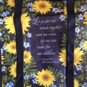 Floral Tote Bag with Sunflower Design
